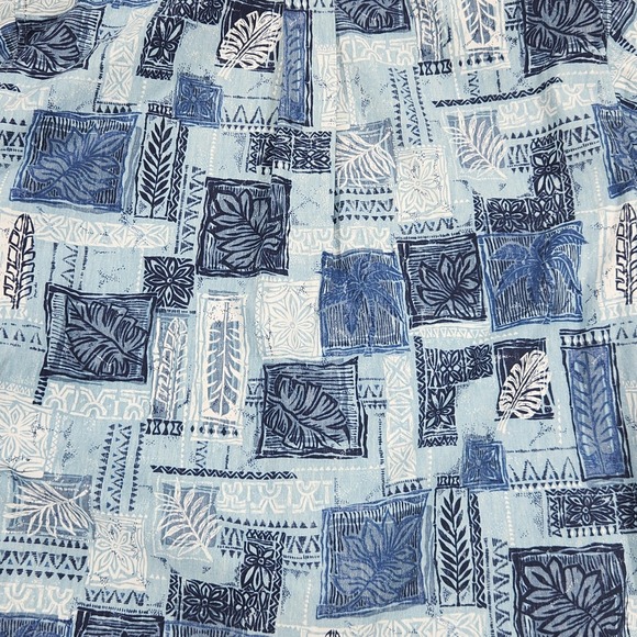 Reyn Spooner Shirt Mens Large Blue Hawaiian Aloha Button Front Hawaii Print - Picture 8 of 12